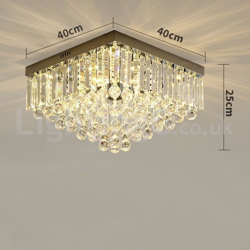Lámparas de techo empotradas de cristal cuadradas contemporáneas de 40 cm y 50 cm