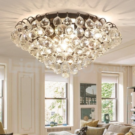 Lámparas de techo contemporáneas empotradas de cristal redondas de 30 cm y 55 cm Lámparas de techo contemporáneas empotradas de cristal redondas de 30 cm y 55 cm