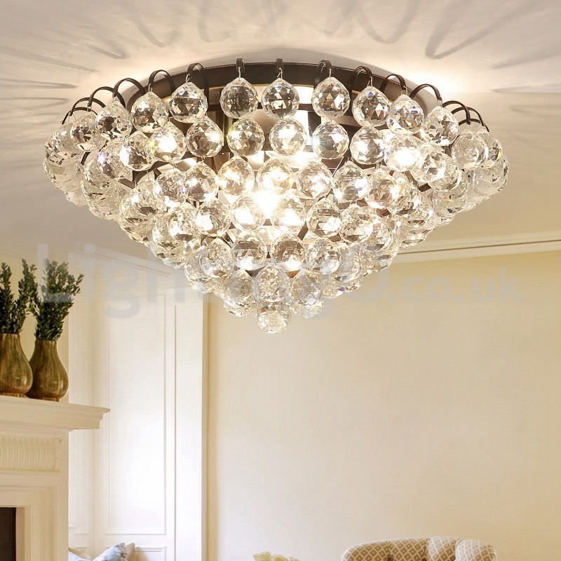 Lámparas de techo contemporáneas empotradas de cristal redondas de 30 cm y 55 cm