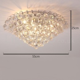 Lámparas de techo contemporáneas empotradas de cristal redondas de 30 cm y 55 cm