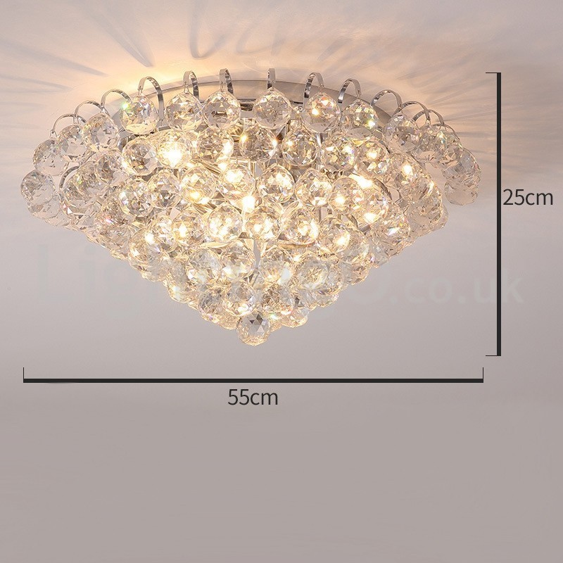 Lámparas de techo contemporáneas empotradas de cristal redondas de 30 cm y 55 cm