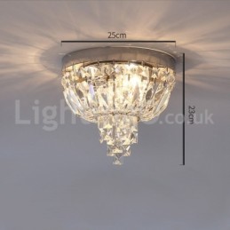 Lámparas de techo de cristal contemporáneas, exquisitas y redondas, con montaje empotrado
