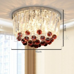 Lámparas de techo de cristal contemporáneas redondas y empotradas