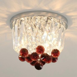 Lámparas de techo de cristal contemporáneas redondas y empotradas