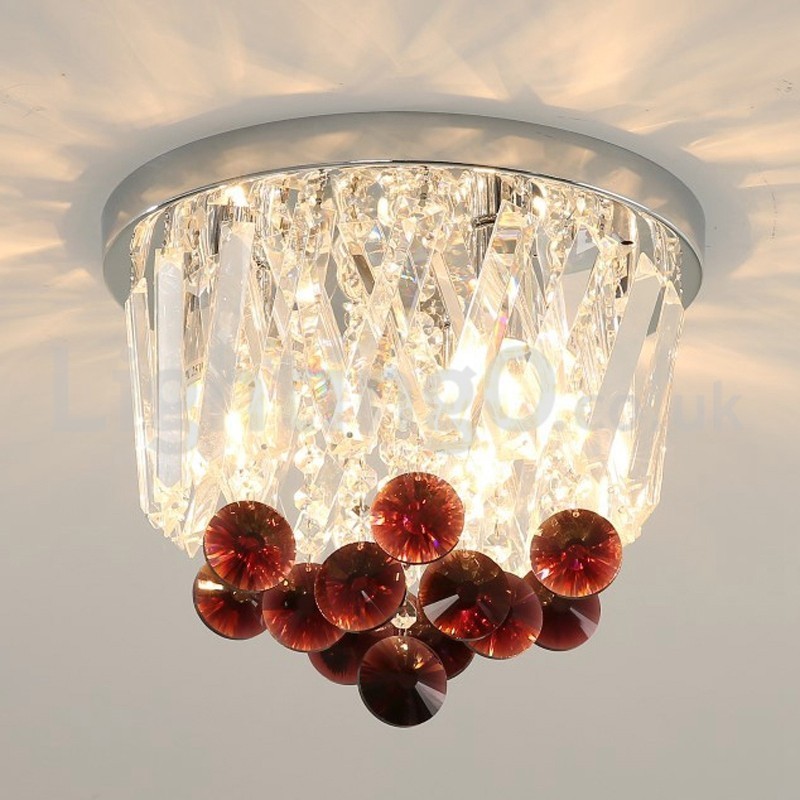 Lámparas de techo de cristal contemporáneas redondas y empotradas