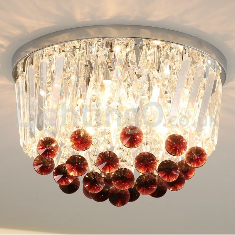Lámparas de techo de cristal contemporáneas redondas y empotradas