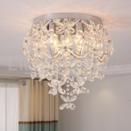 Lámparas de techo de cristal modernas y modernas de 48 cm con montaje empotrado redondo