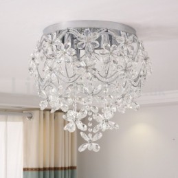 Lámparas de techo de cristal modernas y modernas de 48 cm con montaje empotrado redondo