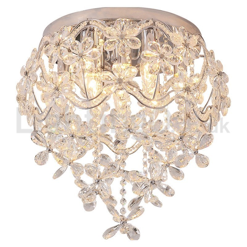 Lámparas de techo de cristal modernas y modernas de 48 cm con montaje empotrado redondo