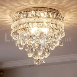 Lámparas de techo de cristal modernas y económicas de 40 cm con montaje empotrado redondo
