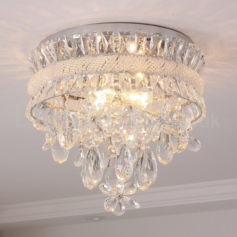 Lámparas de techo de cristal modernas y económicas de 40 cm con montaje empotrado redondo
