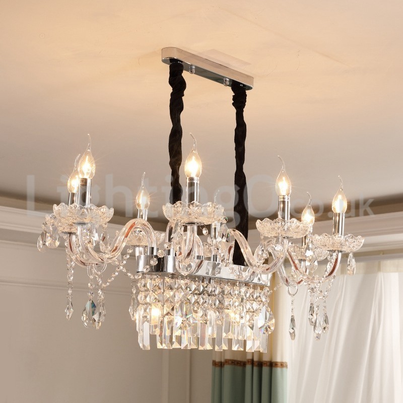 Lámpara de araña de cristal con forma de vela creativa contemporánea