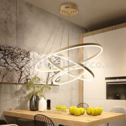 Lámpara colgante moderna de tres círculos con control remoto