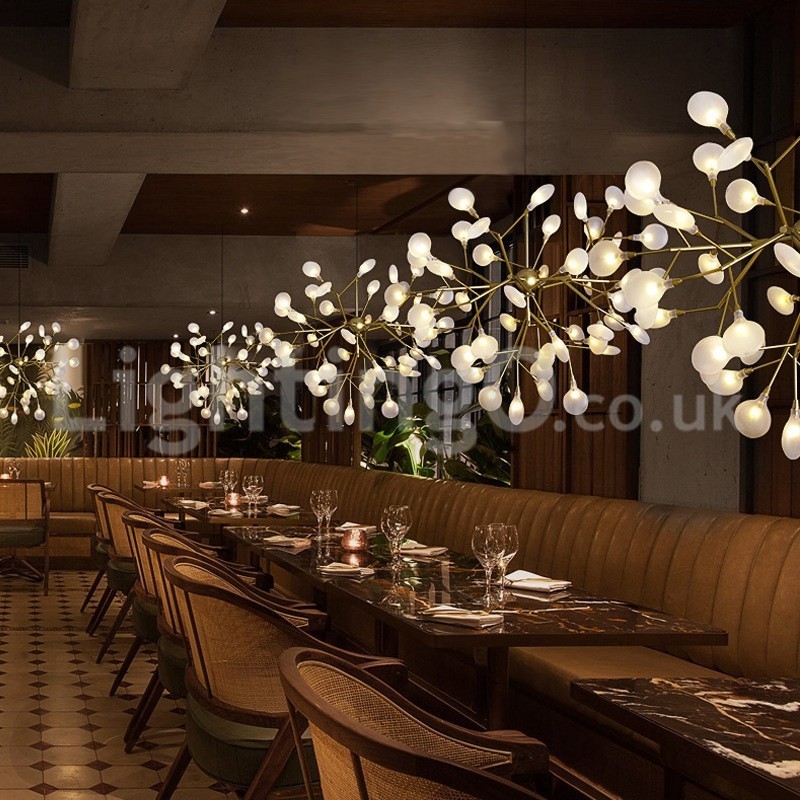 Lámpara de araña de luciérnagas posmoderna