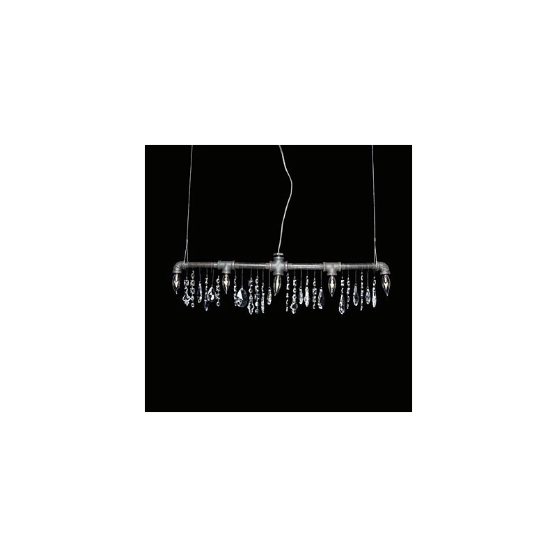 Lámpara de araña creativa de estilo norteamericano de 5 luces con diseño de tubería