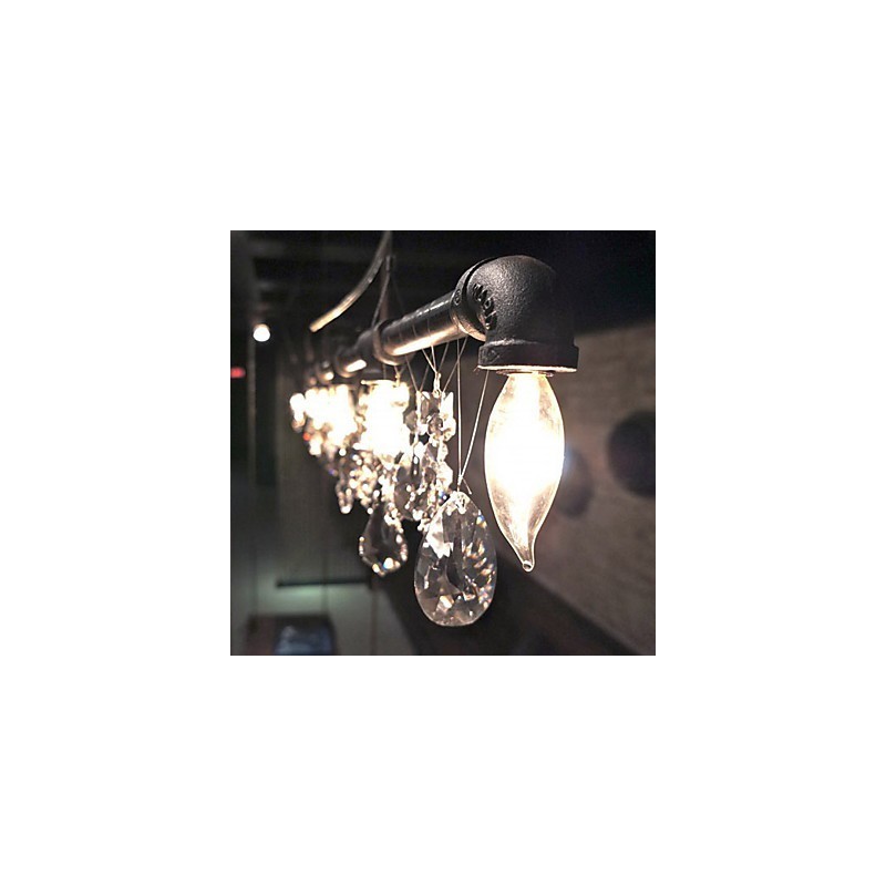Lámpara de araña creativa de estilo norteamericano de 5 luces con diseño de tubería