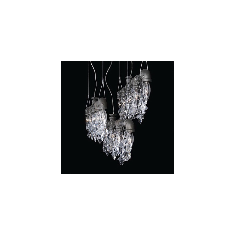 Lámpara de araña creativa de estilo norteamericano de 5 luces con diseño de tubería