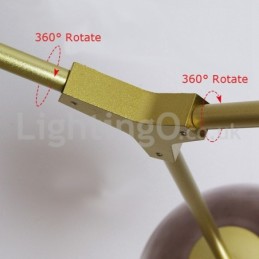 Lámpara de araña de cristal con forma de frijol mágico moderno nórdico, lámpara de araña molecular