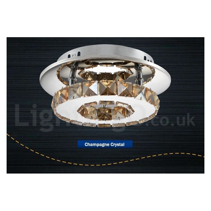 Lámparas de techo modernas de cristal redondas y regulables con control remoto.