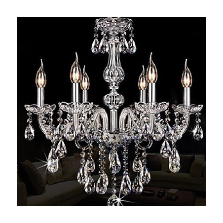 Lámpara de araña de lujo de 6 luces con velas Lámpara de araña de lujo de 6 luces con velas