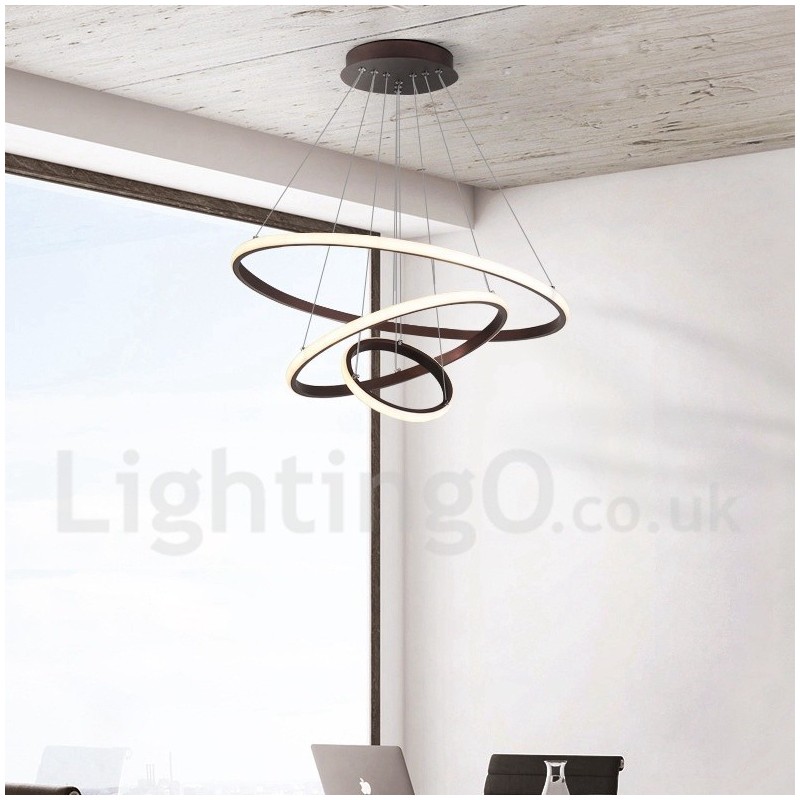 Lámpara colgante regulable Outside the Circles Light con control remoto y anillos de diseño moderno