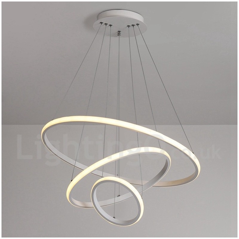 Lámpara colgante regulable Outside the Circles Light con control remoto y anillos de diseño moderno