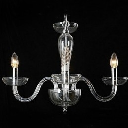 Lámpara colgante de cristal de 4 luces con bombilla de vela