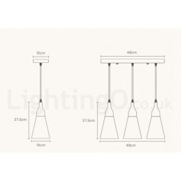 Lámpara colgante moderna de madera de 1 luz y 3 luces con pantalla de tela