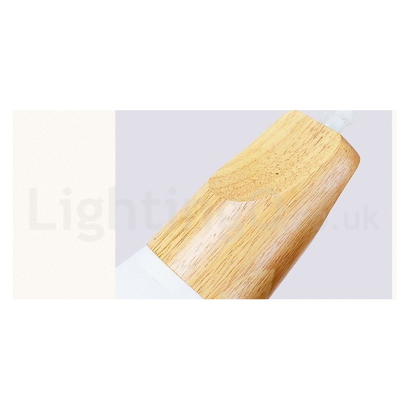 Lámpara colgante moderna de madera de 1 luz y 3 luces con pantalla de tela
