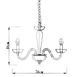 Lámpara colgante de cristal de 4 luces con bombilla de vela