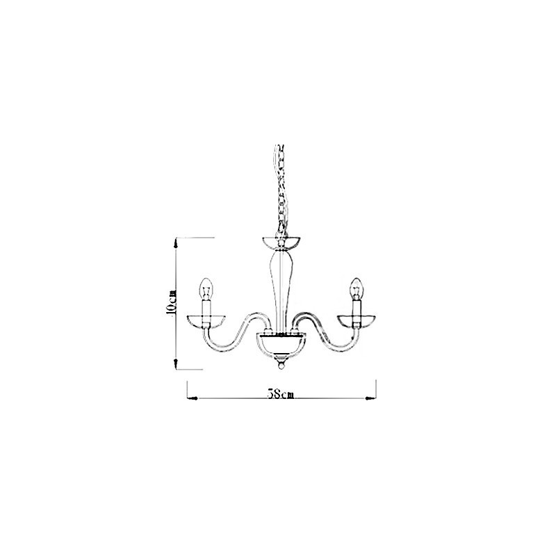 Lámpara colgante de cristal de 4 luces con bombilla de vela