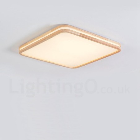 Lámpara de techo de madera maciza, redonda, cuadrada y rectangular, ultrafina, con pantalla acrílica, estilo nórdico Lámpara de techo de madera maciza, redonda, cuadrada y rectangular, ultrafina, con pantalla acrílica, estilo nórdico