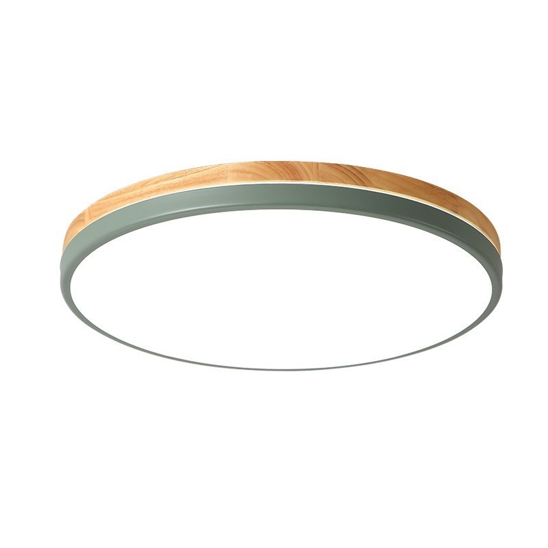 Lámpara de techo de madera redonda multicolor ultrafina y regulable con pantalla acrílica, estilo nórdico