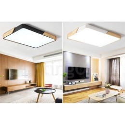 Lámpara de techo rectangular de madera multicolor ultrafina y regulable con pantalla acrílica, estilo nórdico.