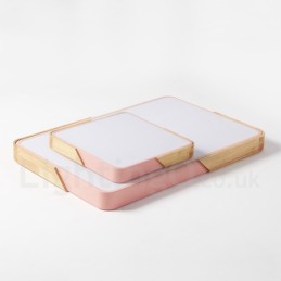 Lámpara de techo rectangular de madera multicolor ultrafina y regulable con pantalla acrílica, estilo nórdico.