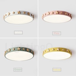 Lámpara de techo circular de madera multicolor ultrafina y regulable con pantalla acrílica, estilo nórdico.