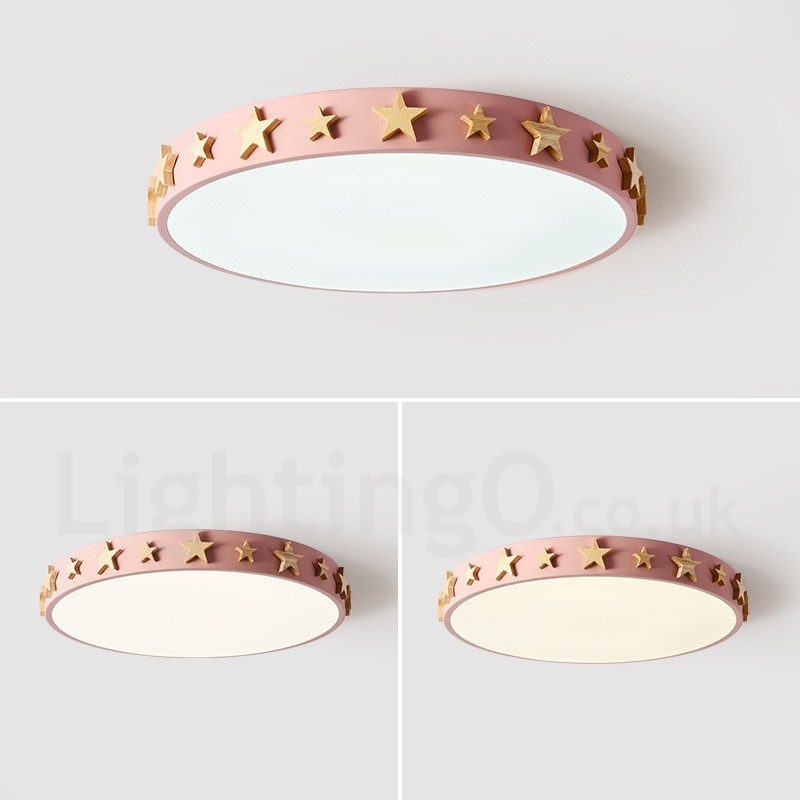 Lámpara de techo circular de madera multicolor ultrafina y regulable con pantalla acrílica, estilo nórdico.