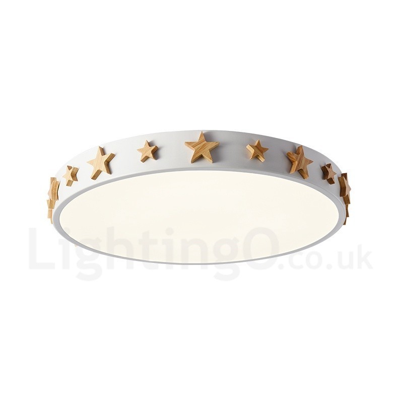 Lámpara de techo circular de madera multicolor ultrafina y regulable con pantalla acrílica, estilo nórdico.