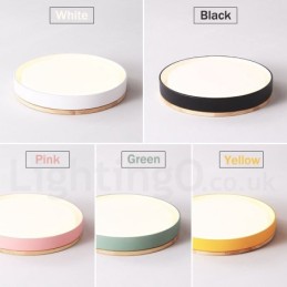 Lámpara de techo circular de madera multicolor regulable con pantalla acrílica, estilo nórdico.