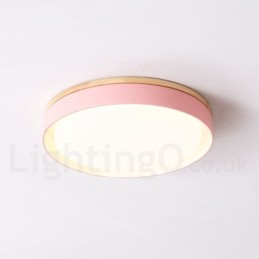 Lámpara de techo circular de madera multicolor regulable con pantalla acrílica, estilo nórdico.