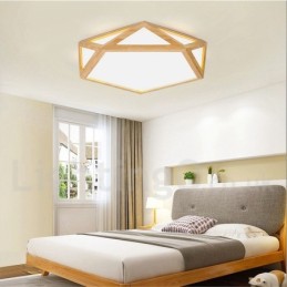 Lámpara de techo de madera regulable de varios estilos con pantalla acrílica, estilo nórdico