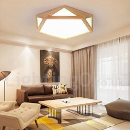 Lámpara de techo de madera regulable de varios estilos con pantalla acrílica, estilo nórdico