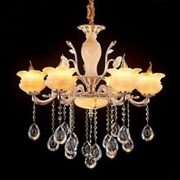 Lámpara colgante de cristal de jade estilo vela