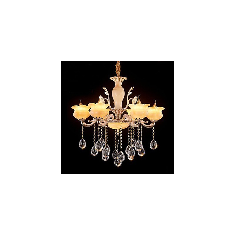 Lámpara colgante de cristal de jade estilo vela