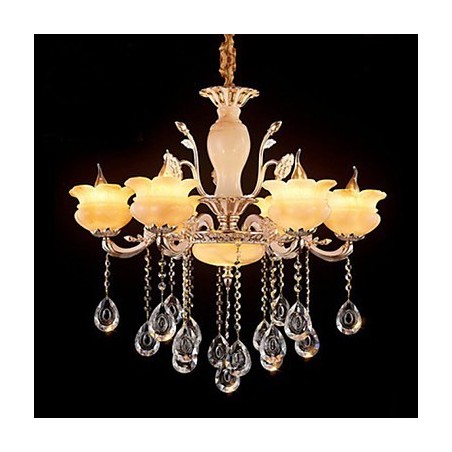 Lámpara colgante de cristal de jade estilo vela Lámpara colgante de cristal de jade estilo vela