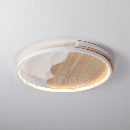Lámpara de techo ultrafina de madera redonda con forma de nube blanca regulable, también se puede usar como luz de pared. Lámpara de techo ultrafina de madera redonda con forma de nube blanca regulable, también se puede usar como luz de pared.