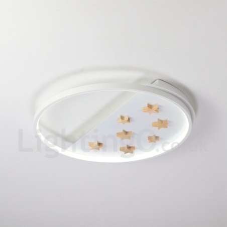 Lámpara de techo ultrafina de madera redonda con estrellas blancas regulables. También se puede usar como luz de pared. Lámpara de techo ultrafina de madera redonda con estrellas blancas regulables. También se puede usar como luz de pared.