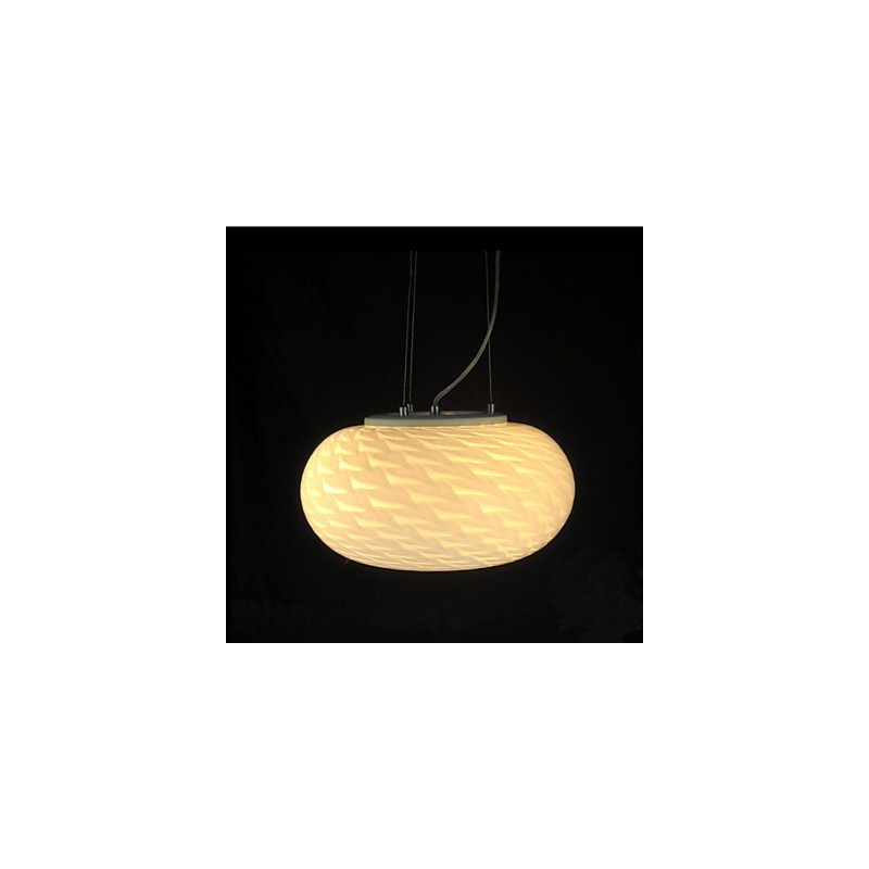 Lámpara de araña minimalista moderna tallada en blanco lechoso