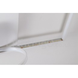 Lámpara de techo ultrafina cuadrada de madera blanca regulable que también se puede usar como luz de pared.