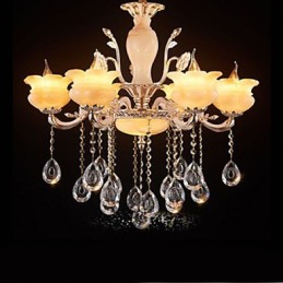 Lámpara colgante de cristal de jade estilo vela